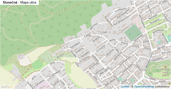 Slunečná - mapa ulice