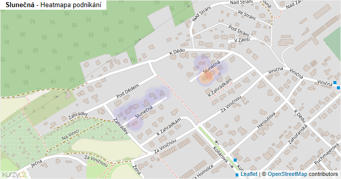 Slunečná - mapa podnikání