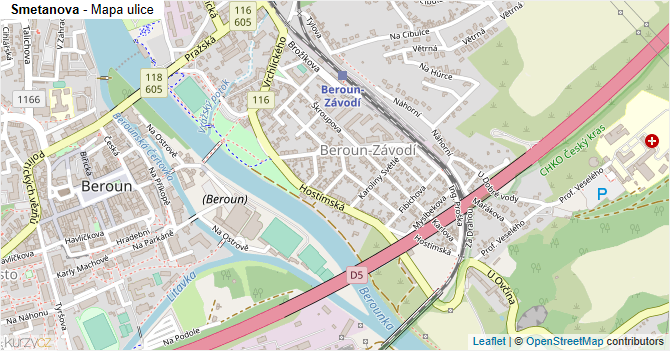 Smetanova - mapa ulice