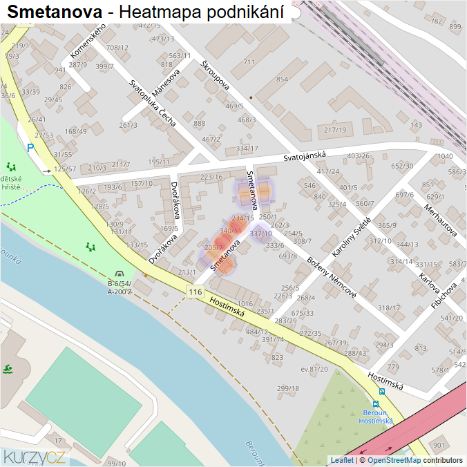 Mapa Smetanova - Firmy v ulici.