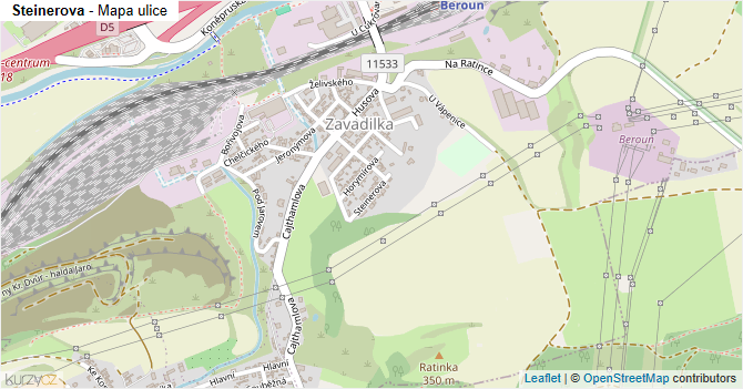 Steinerova - mapa ulice