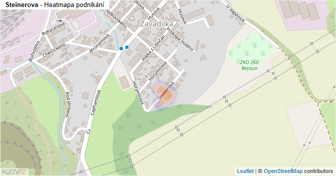 Steinerova - mapa podnikání