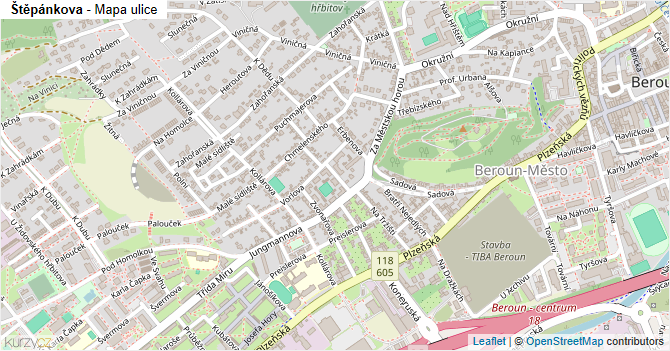Štěpánkova - mapa ulice