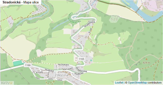 Stradonická - mapa ulice