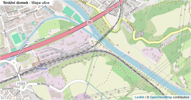 Strážní domek - mapa ulice