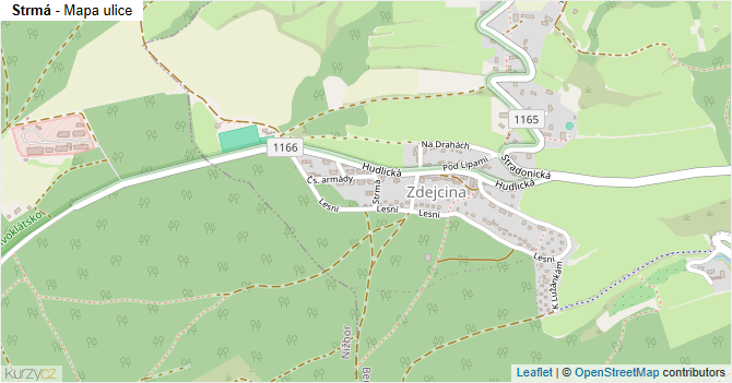 Strmá - mapa ulice