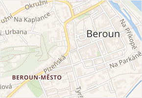 Štulovna v obci Beroun - mapa ulice