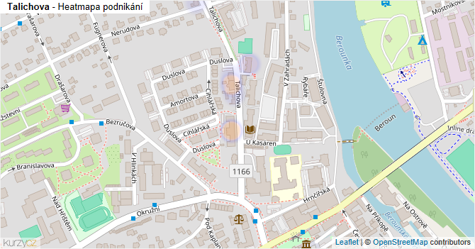 Talichova - mapa podnikání
