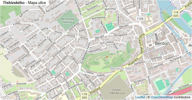 Třebízského - mapa ulice
