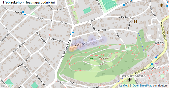 Třebízského - mapa podnikání