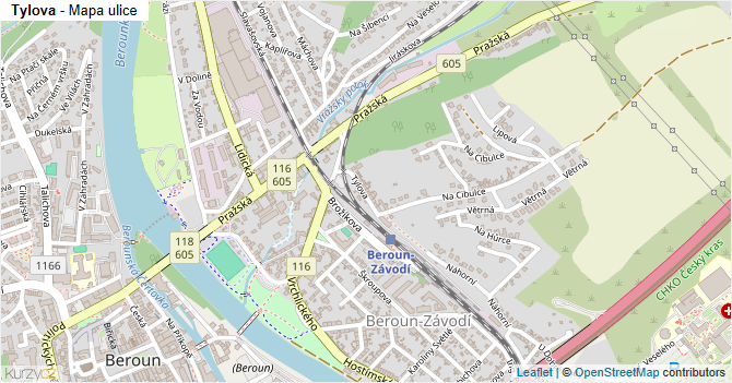Tylova - mapa ulice