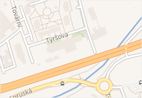 Tyršova v obci Beroun - mapa ulice