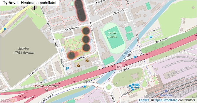 Tyršova - mapa podnikání