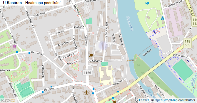 U Kasáren - mapa podnikání