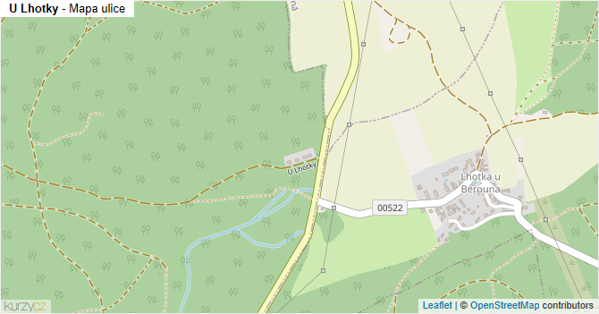 U Lhotky - mapa ulice