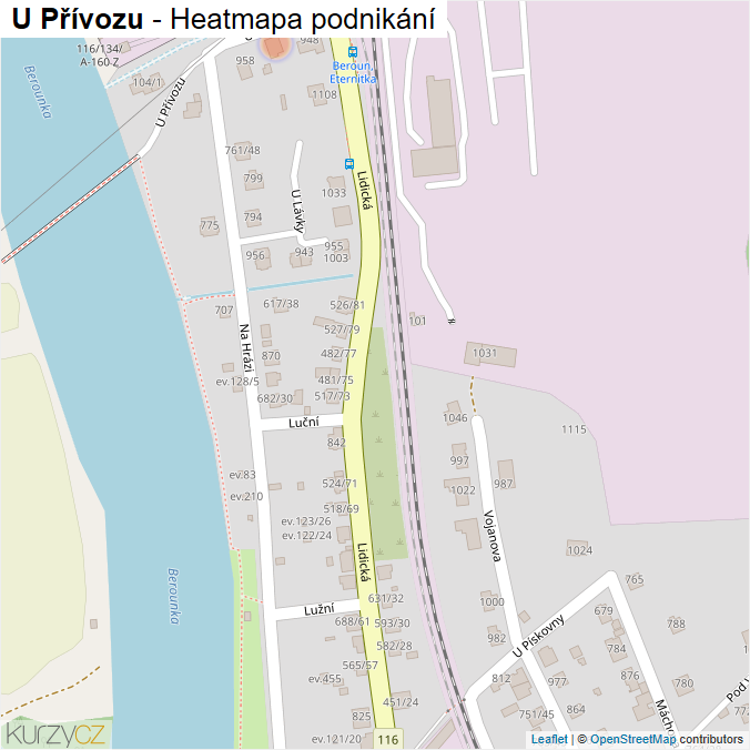 Mapa U Přívozu - Firmy v ulici.