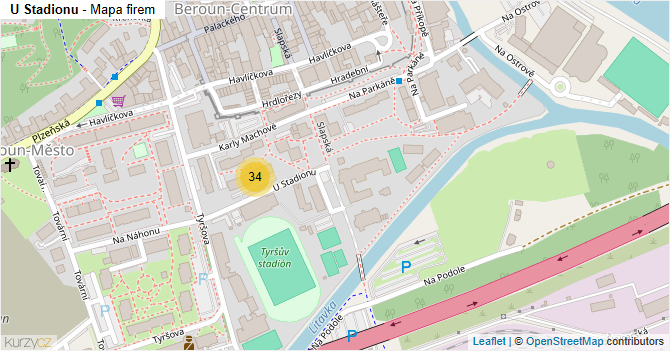 U Stadionu - mapa firem