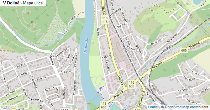 V Dolině - mapa ulice