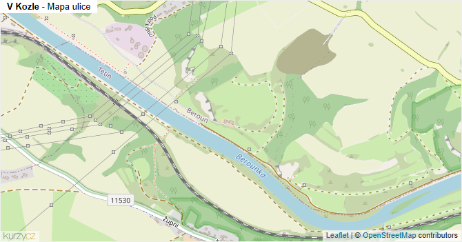 V Kozle - mapa ulice