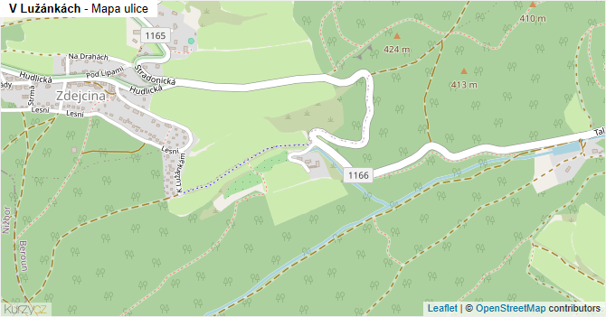V Lužánkách - mapa ulice