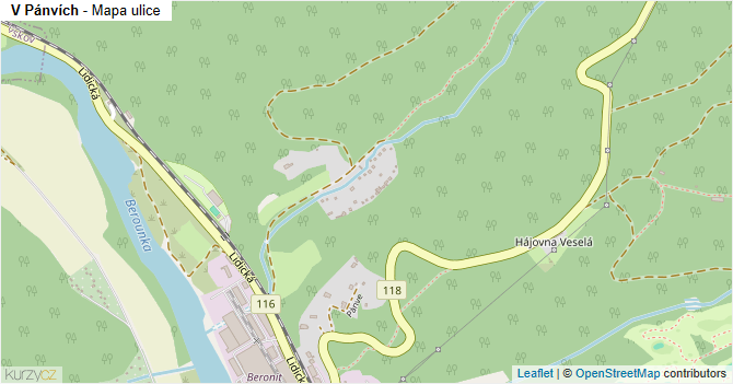 V Pánvích - mapa ulice