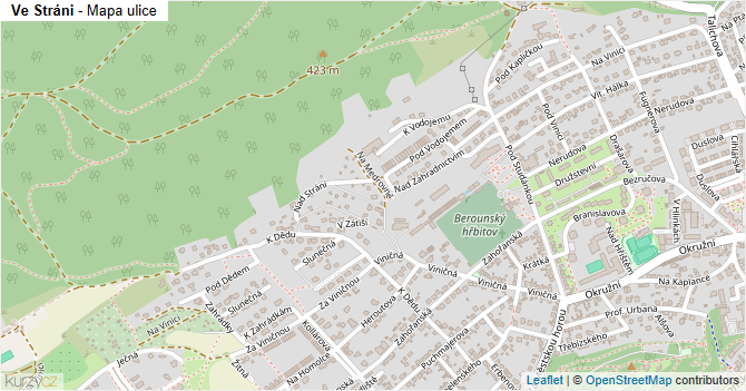 Ve Stráni - mapa ulice
