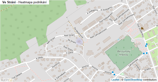 Ve Stráni - mapa podnikání
