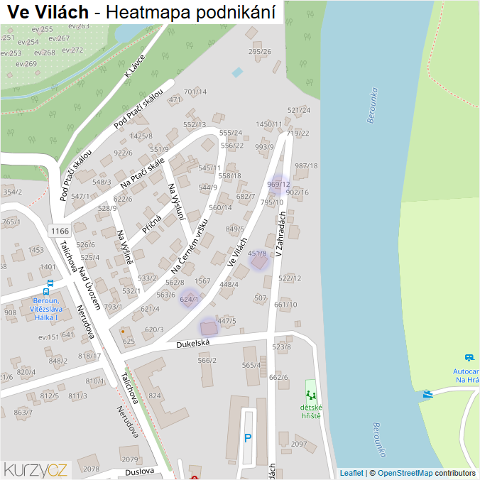 Mapa Ve Vilách - Firmy v ulici.