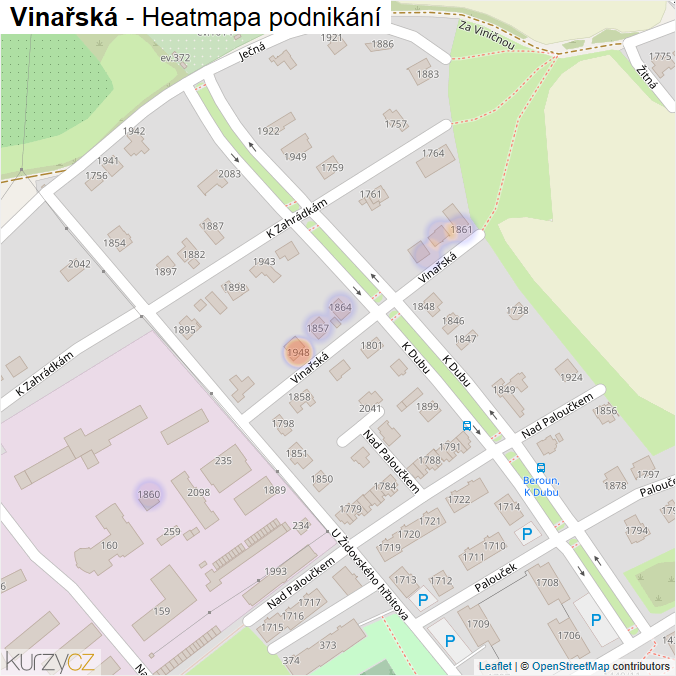 Mapa Vinařská - Firmy v ulici.