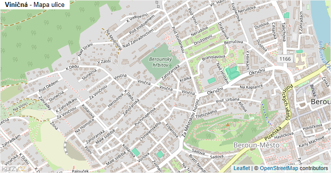 Viničná - mapa ulice