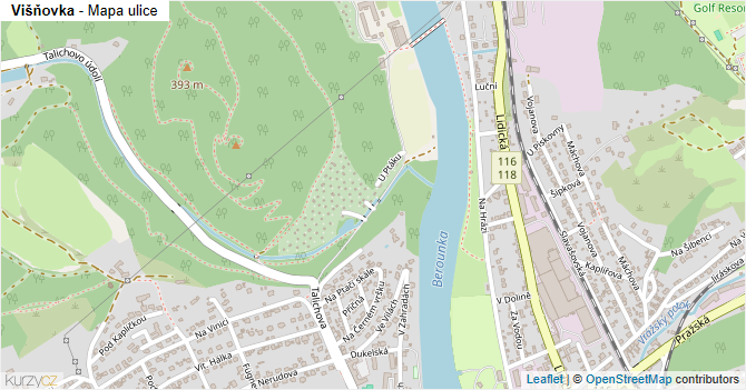 Višňovka - mapa ulice