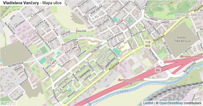 Vladislava Vančury - mapa ulice