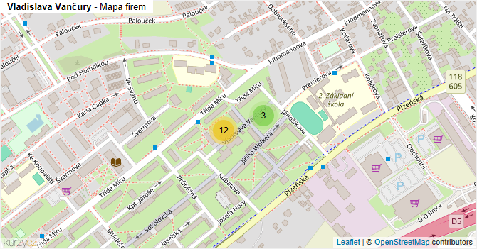 Vladislava Vančury - mapa firem