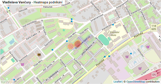 Vladislava Vančury - mapa podnikání