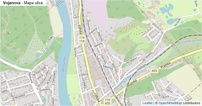 Vojanova - mapa ulice