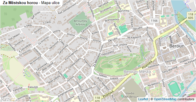 Za Městskou horou - mapa ulice