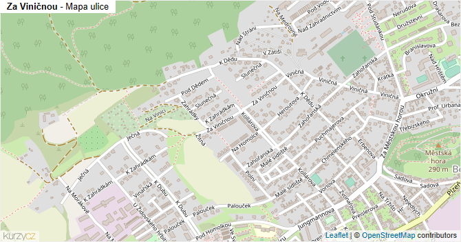 Za Viničnou - mapa ulice