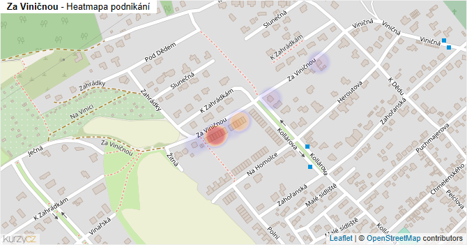 Za Viničnou - mapa podnikání