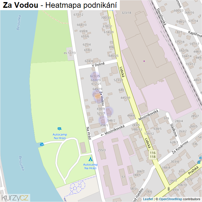 Mapa Za Vodou - Firmy v ulici.