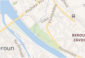 Zborovské nábřeží v obci Beroun - mapa ulice