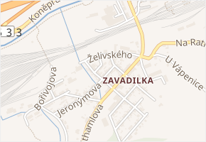 Želivského v obci Beroun - mapa ulice