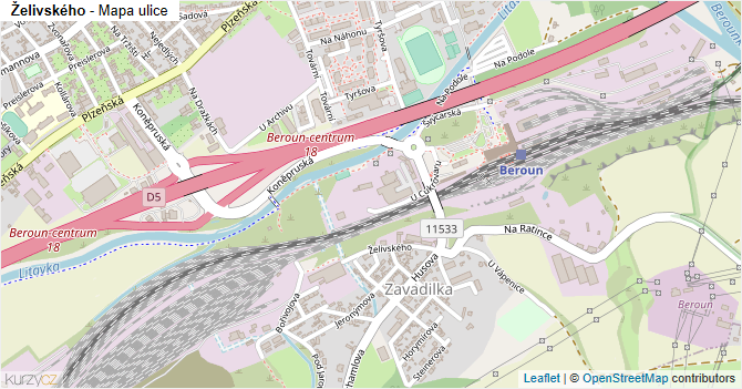 Želivského - mapa ulice