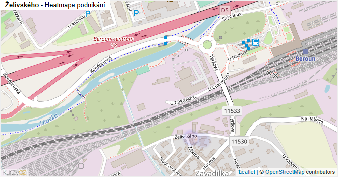 Želivského - mapa podnikání