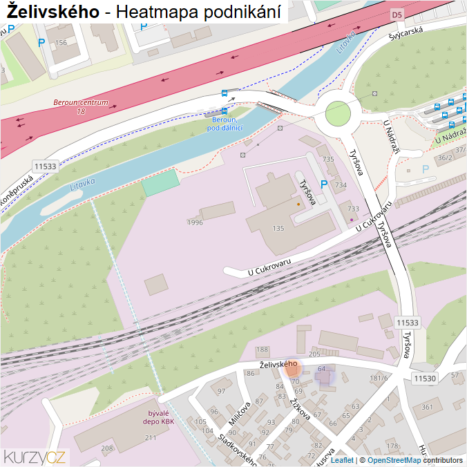 Mapa Želivského - Firmy v ulici.