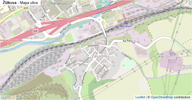 Žižkova - mapa ulice