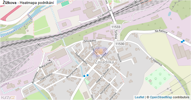 Žižkova - mapa podnikání