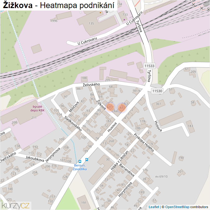 Mapa Žižkova - Firmy v ulici.