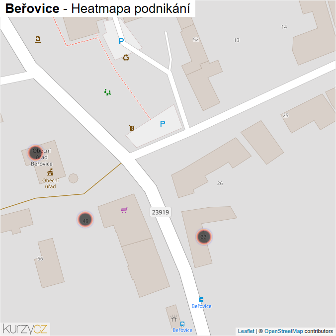 Mapa Beřovice - Firmy v obci.