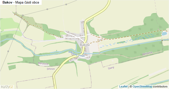 Bakov - mapa části obce