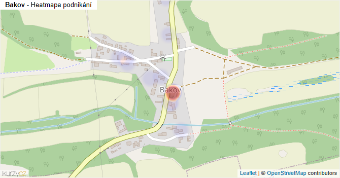 Bakov - mapa podnikání